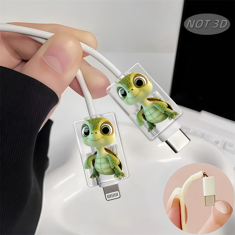 Sleeved Cable Kit - 2D Flat 2pcs Cute Cartoon Turtle