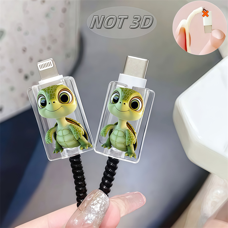 2D Flat 2pcs Cute Cartoon Turt - огляд і ціна Sleeved Cable Kit