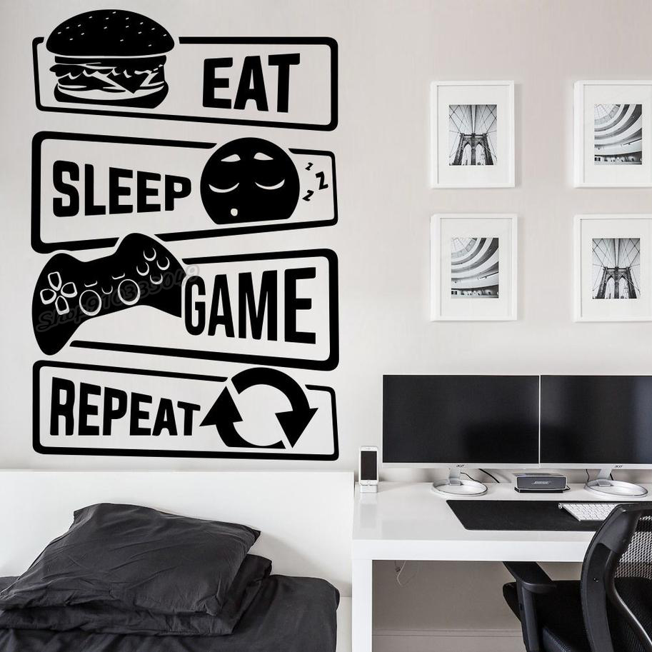 Eat Sleep Game Repeat Gamer Wa - огляд і ціна Gaming Accessories Wallpaper
