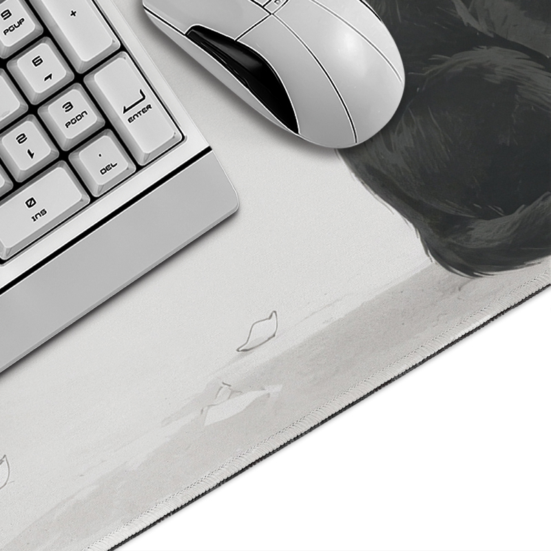 White Cherry Blossoms Black Ca - огляд і ціна Gaming Mouse Pad Xl